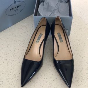 Prada patent calfskin royal blue pumps 8.5 US